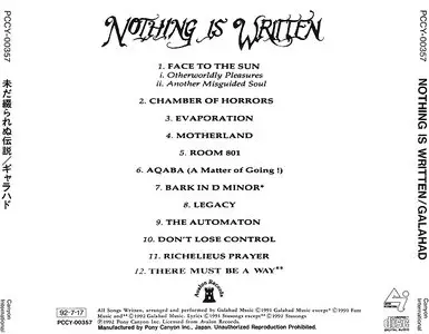 Galahad - Nothing Is Written (1991) [Japanese Ed.]