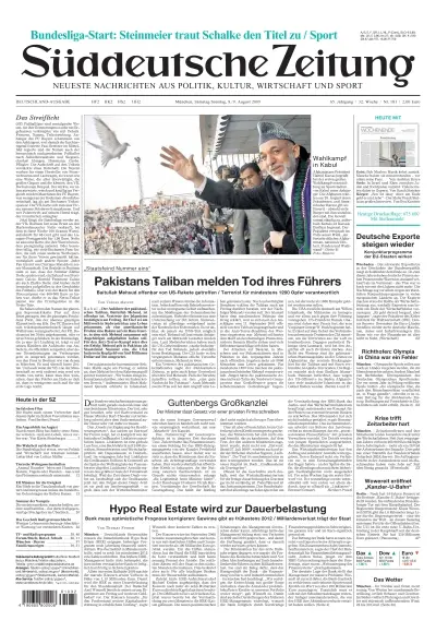 Sueddeutsche Zeitung vom 08.08.2009