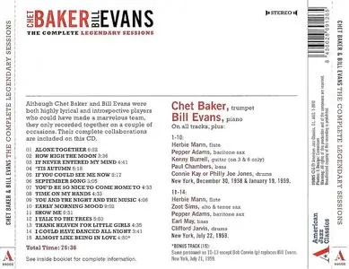 Chet Baker & Bill Evans – The Complete Legendary Sessions (2010) -repost