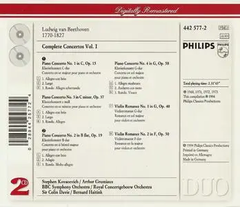 Stephen Kovacevich, Arthur Grumiaux, Sir Colin Davis, Bernard Haitink - Beethoven: Complete Concertos, Vol. 1 (1994)