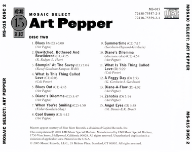 Art Pepper — Mosaic Select 15 (2005) [REPOST]