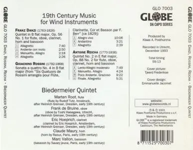 Biedermeier Quintet - 19th Century Music for Wind Instruments - Danzi, Rossini, Reicha (2001) {Globe GLO 7003}