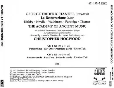 Christopher Hogwood, The Academy of Ancient Music - Handel: La Resurrezione (1988)