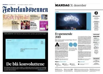 Fædrelandsvennen – 31. desember 2018