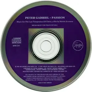 Peter Gabriel - Passion: Music for The Last Temptation of Christ (1989)