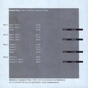 Roland Kayn - Tektra (1984) {4CD Set, Barooni BAR016 rel 1997}