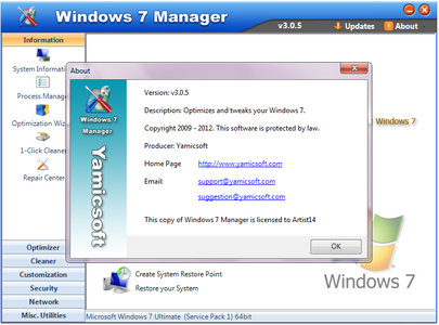 Windows 7 Manager v3.0.5 (x86 / x64)