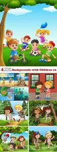Vectors - Backgrounds with Children 16