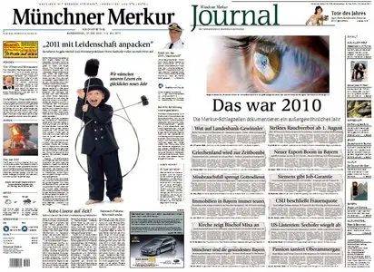 Münchner Merkur von Silvester/Neujahr 31. Dezember 2010/1./2.1.2011