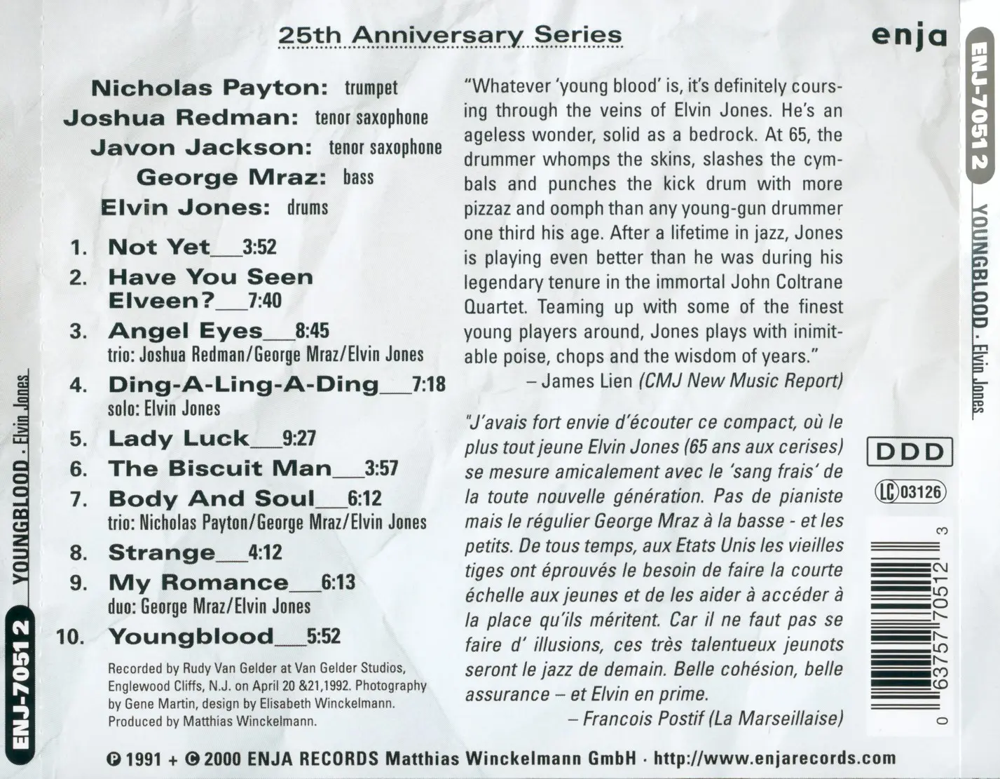 Elvin Jones - Youngblood (1992) {Enja ENJ-70512 rel 2000}