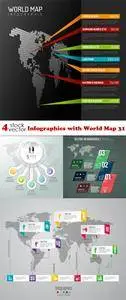 Vectors - Infographics with World Map 31