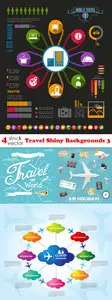 Vectors - Travel Shiny Backgrounds 3