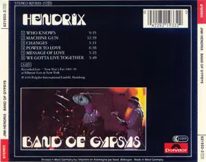 Band of Gypsys - Band of Gypsys (1970) [Polydor WG 821933-2, 1990]