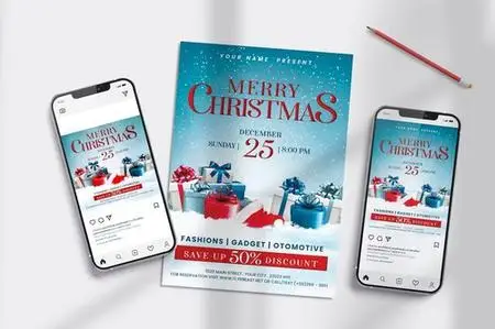 Merry Christmas Flyer Template HVWCLKR