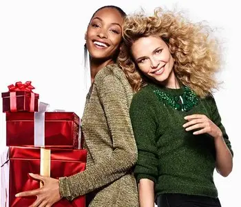 Natasha Poly and Jourdan Dunn by Daniel Jackson for H&M Holiday 2015