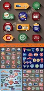 Shopping design elements stickers and labels vector