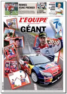 L'Equipe - Lundi 04 Octobre 2010
