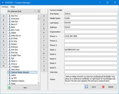 VovSoft Contact Manager 1.3 Portable