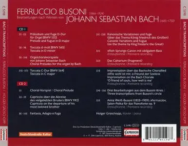 Holger Groschopp - Ferruccio Busoni: Bach Transcriptions (2014)