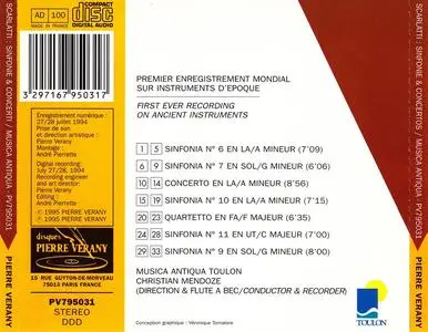 Christian Mendoze, Musica Antiqua Toulon - Alessandro Scarlatti: Sinfonie di concerto grosso; Concerti per flauto dolce (1995)