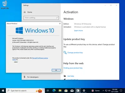 Windows 10 Enterprise 22H2 build 19045.5011 Preactivated (x64) Multilingual October 2024