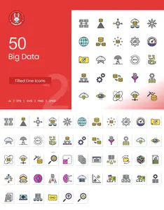 EE - 50 Big Data Filled Line Icons UM6PSY3