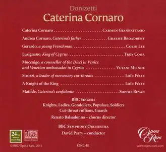 BBC Symphony Orchestra, David Parry - Donizetti: Caterina Cornaro (2013)