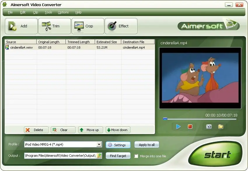 Portable Aimersoft Video Converter 1.0.20