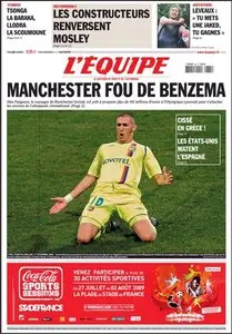 L'Équipe, Jeudi 25 Juin 2009.