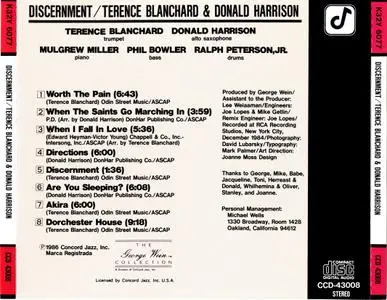 Terence Blanchard & Donald Harrison - Discernment (1986) {Concord Jazz}