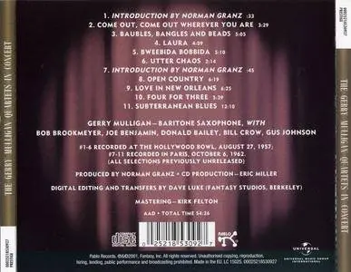 Gerry Mulligan - Quartets in Concert (2001) {Pablo}