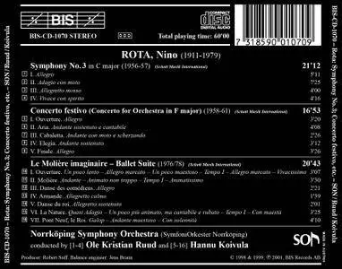 Norrkoping SO; Ole Kristian Ruud, Hannu Koivula - Nino Rota: Symphony No. 3; Concerto festivo; Le Molière imaginaire (2001)
