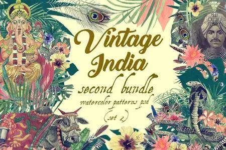 CreativeMarket - Vintage India 2. Pattens psd. Set 2.