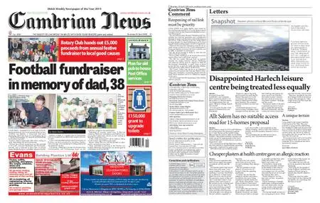 Cambrian News Arfon & Dwyfor – 19 April 2019