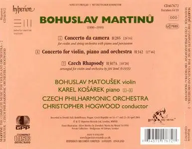 Bohuslav Matousek, Christopher Hogwood - Martinu: Complete Works for Violin & Orchestra, Vol. 2 (2007)