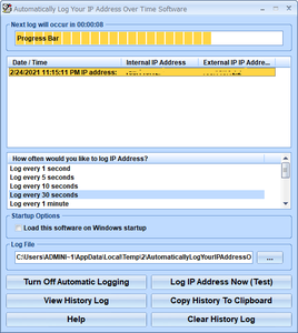 Automatically Log Your IP Address Over Time Software 7.0