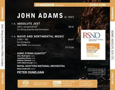 Doric String Quartet, RSNO, Peter Oundjian - John Adams: Naive and Sentimental Music; Absolute Jest (2018)