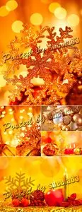 Stock Photo - Golden Christmas Cards 2