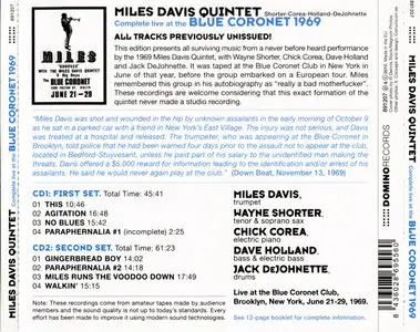 Miles Davis - Complete Live at the Blue Coronet 1969 (2010) {2CD Set Domino Records 891207}