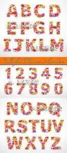 Colorful Flower Numbers and alphabet 
