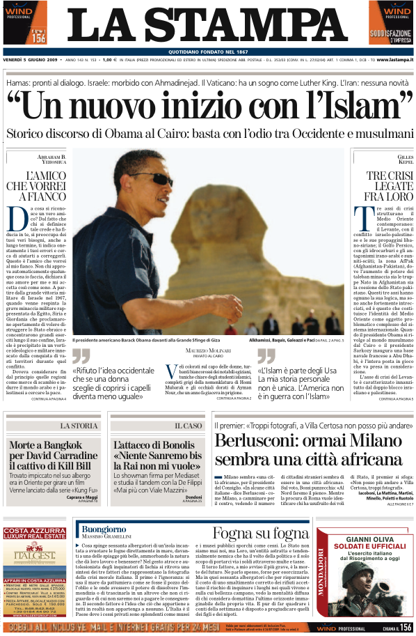 La Stampa 5 Giugno 2009 (Edizione di Cuneo ed Internazionale)