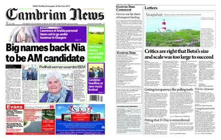 Cambrian News Arfon & Dwyfor – 14 June 2019