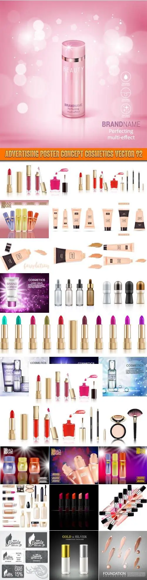 Advertising Poster Concept Cosmetics vector 92