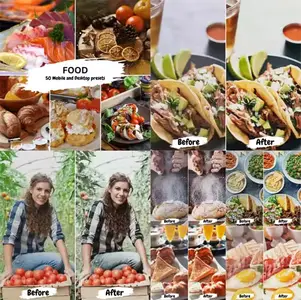 50 Food Mobile & Desktop Presets for Lightroom and LUTs