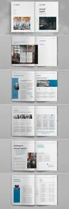 Elegant Blue Annual Report Brochure Layout 1752508570