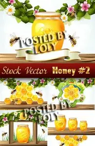 Honey and Bees #2 - Stock Vector