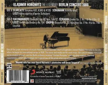 Vladimir Horowitz - The Legendary Berlin Concert 18th May 1986 (2009)