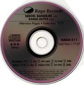Nikhil Banerjee - Afternoon Ragas (1992) {Raga} **[RE-UP]**