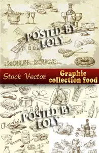 Graphic collection of food - Stock Vector
