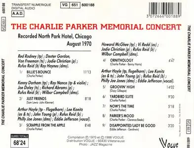 Dexter Gordon and Others - The Charlie Parker Memorial Concert (1970) {Chess--Vogue 600188 rel 1988}